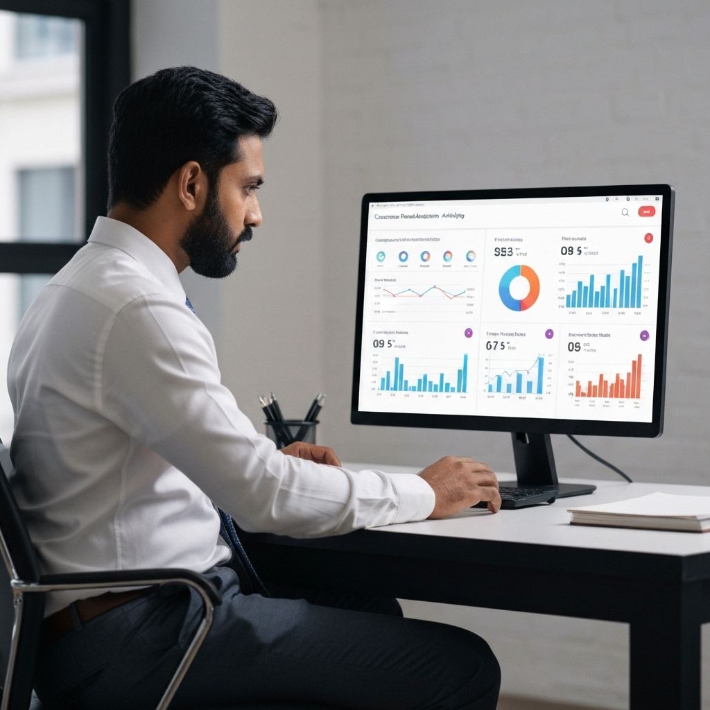 Business owner reviewing customer feedback